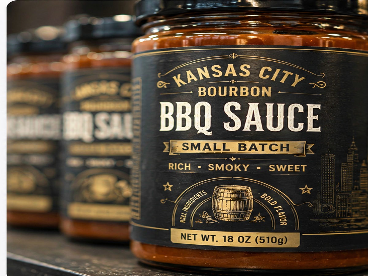 Premium retail product label on a packaged consumer product